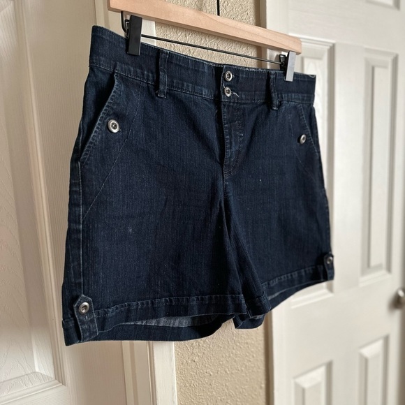 Gloria Vanderbilt Celine High Waist Navy Denim Short Size: 8 - Picture 1 of 8